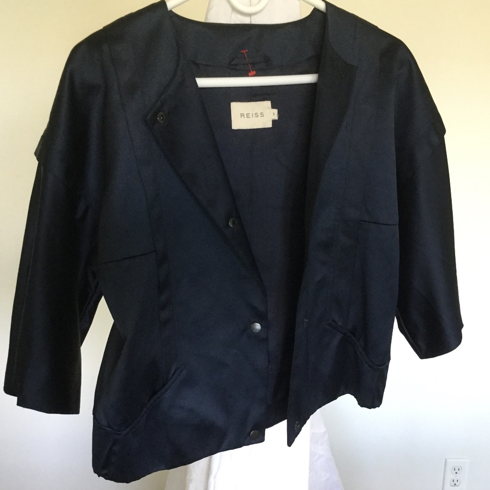 Reiss jacket navy silk sporty
